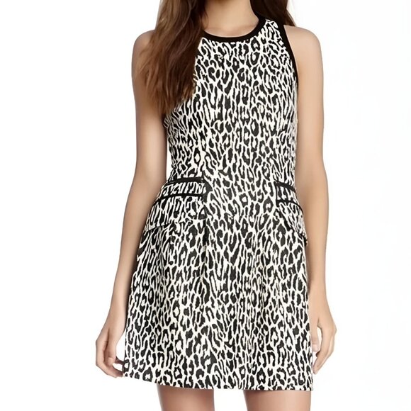 Nanette Lepore Dresses & Skirts - Nanette Lepore black white animal leopard sleeveless mini dress XS 0